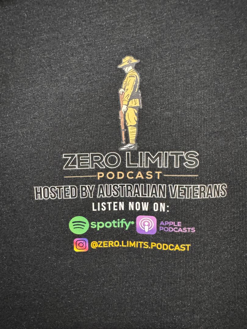 Zero Limits Podcast Supporters ZLP ANZAC Lest We Forget - Black