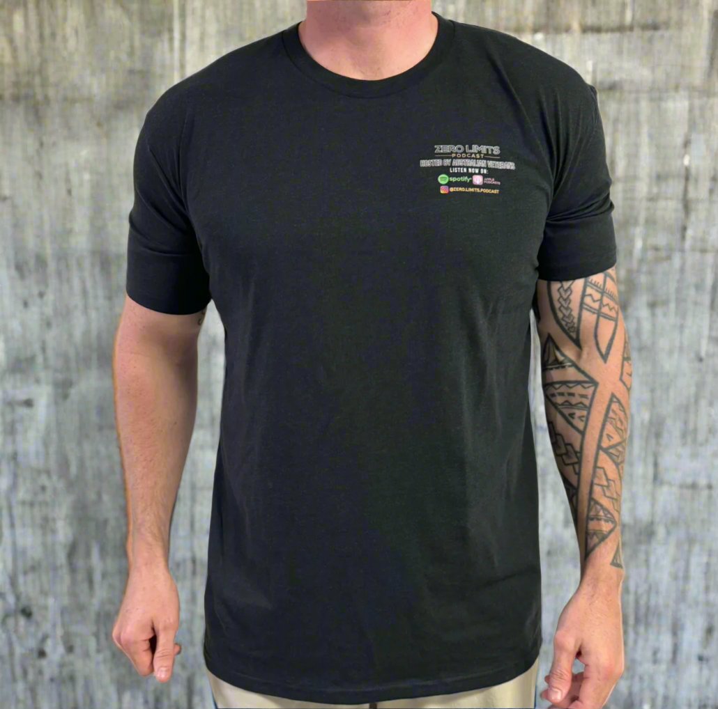 Zero Limits Podcast Supporters Tee Minimal Logo - Black