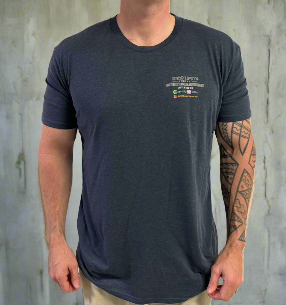 Zero Limits Podcast Supporters Tee Minimal Logo - Navy Blue
