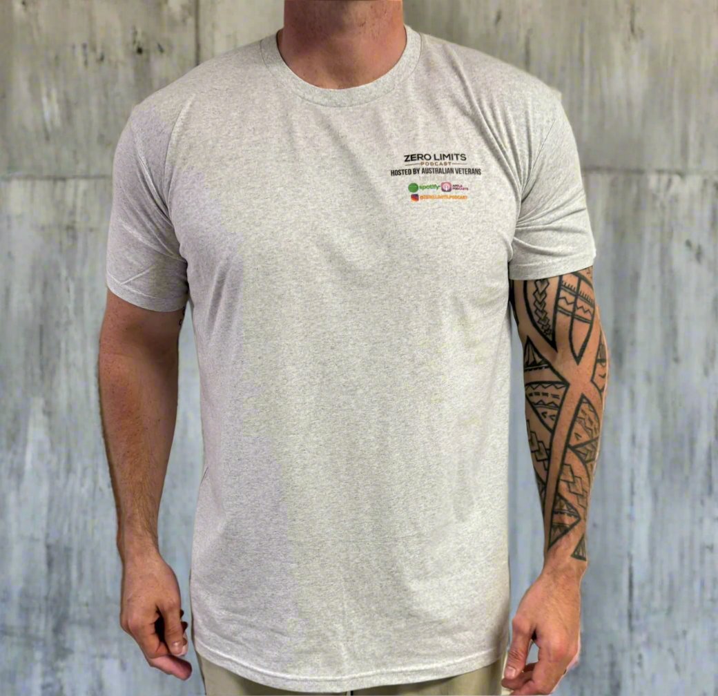 Zero Limits Podcast Supporters Tee Minimal Logo - White