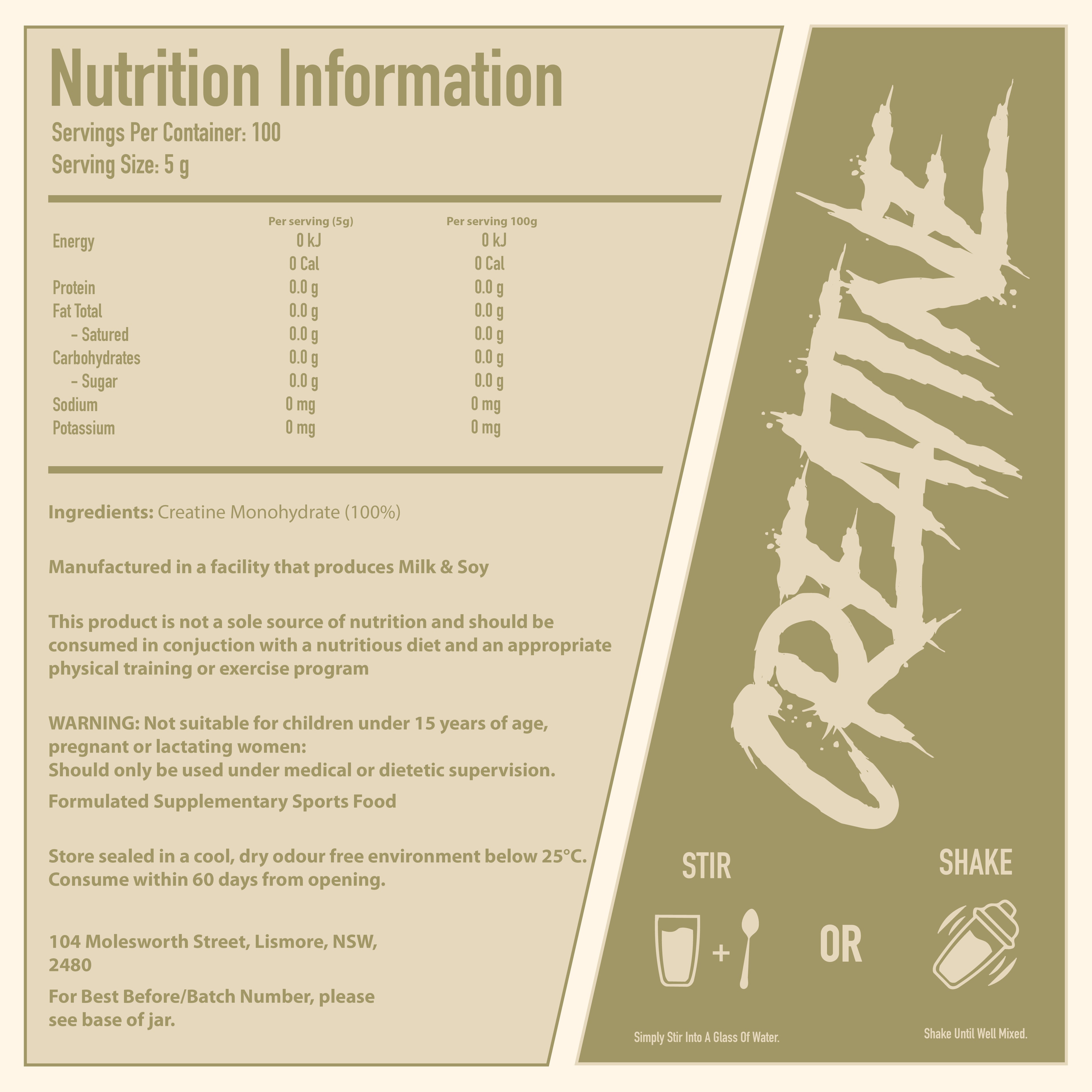 100% CREATINE MONOHYDRATE 500g