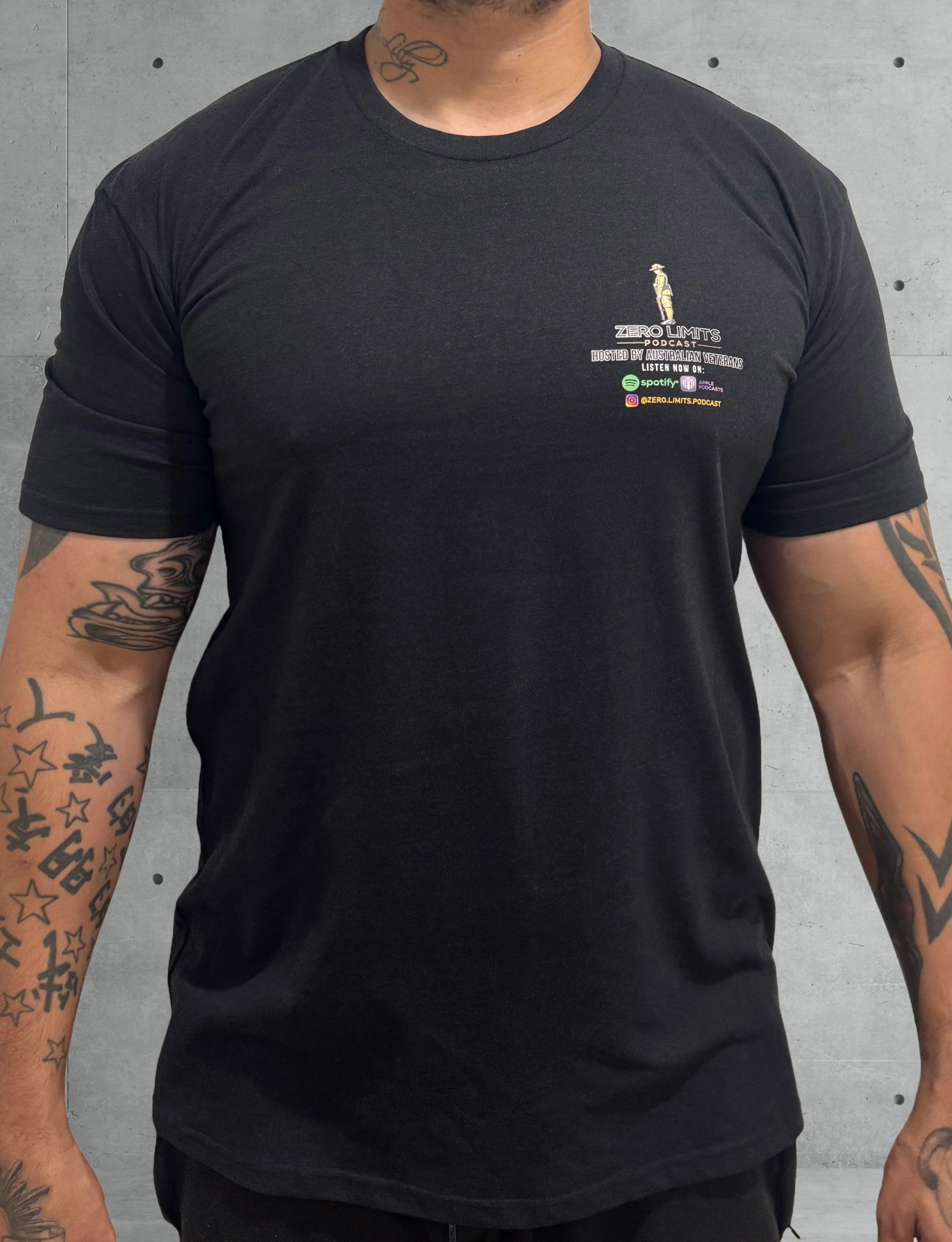 Zero Limits Podcast Supporters ZLP ANZAC Lest We Forget - Black