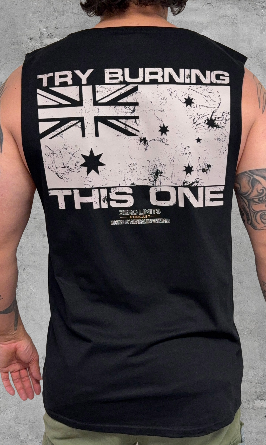 Zero Limits Try Burning This One Australian Flag Tank Top