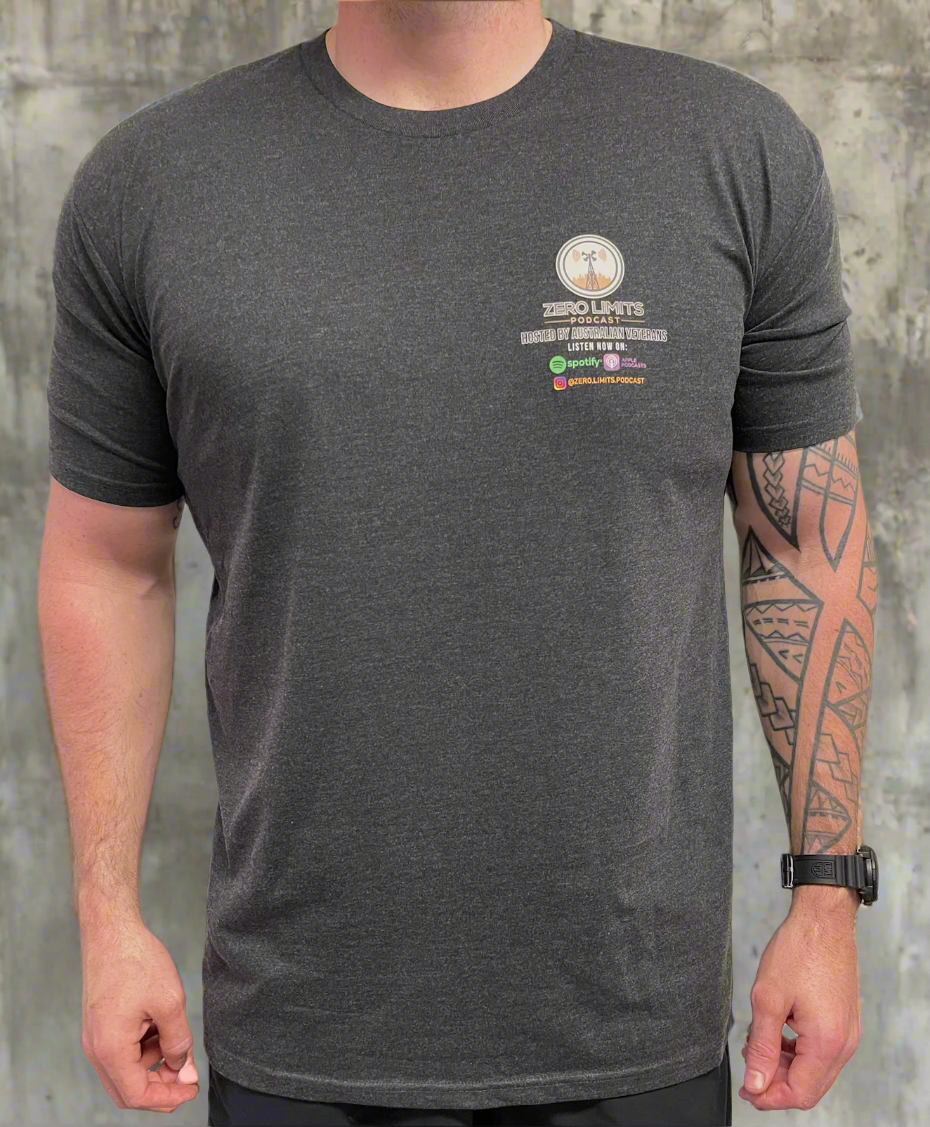 Zero Limits Podcast Supporters Tee - Charcoal